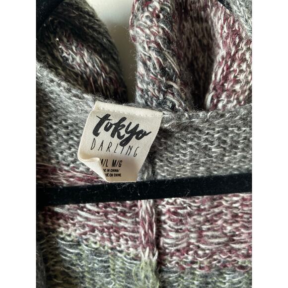 Tokyo Darling Oversized Hooded Long Slouchy Short Sleeved Open Cardigan- Sz M/L - Picture 4 of 9